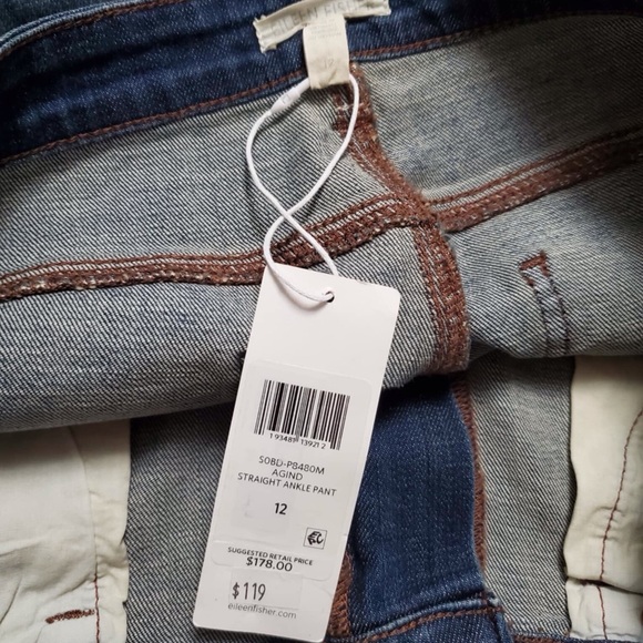 NEW Eileen Fisher 'Agind' Blue Ankle Boot Jeans - Picture 6 of 9
